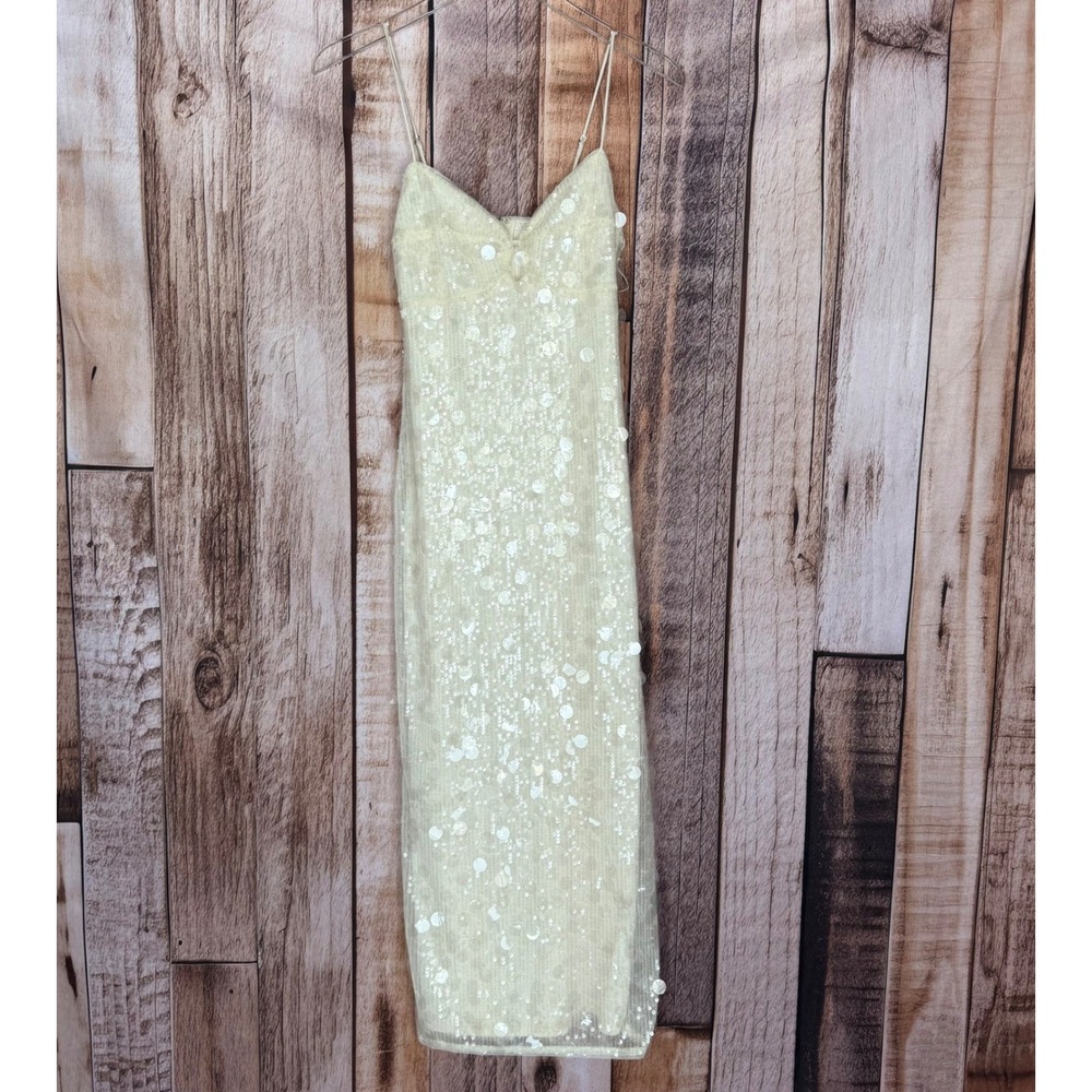 Abercrombie & Fitch Sequin Mesh Midi Dress Party Holiday Glam Occasion XS NWT